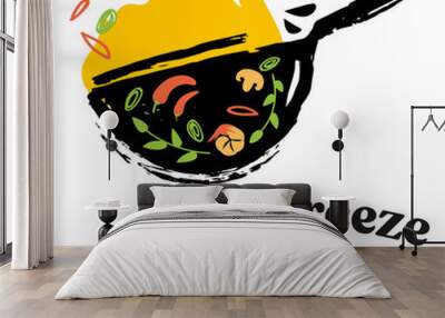 This is a logo used for Cooking competition, restaurant neme, company brand name Illustration , vector, design. Wall mural