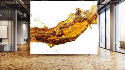 A golden beer splashing. Wall mural