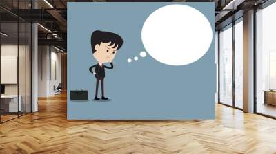  business man with copy space in think bubble Wall mural