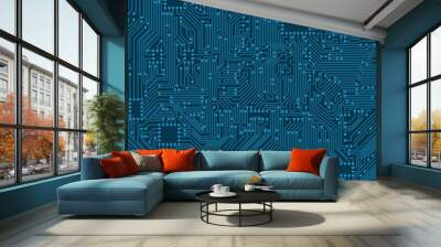 Digital Circuit Background. Texture of Processor, Motherboard Wall mural