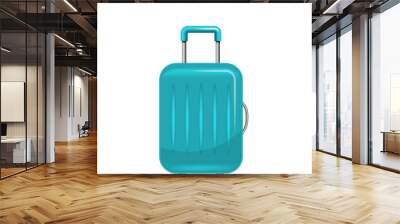 Realistic Polycarbonate Suitcase, Baggage for Tourism, Isolated on White Background Wall mural