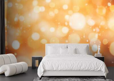 abstract orange bokeh background with blurred lights Wall mural