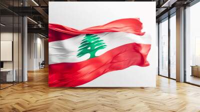 lebanon flag, isolated on white background Wall mural