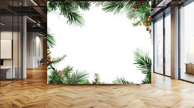 Illustration of a digital holiday border template with customizable text.  Wall mural