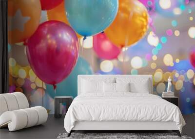 Party decorations and balloons in a festive atmosphere.  Wall mural