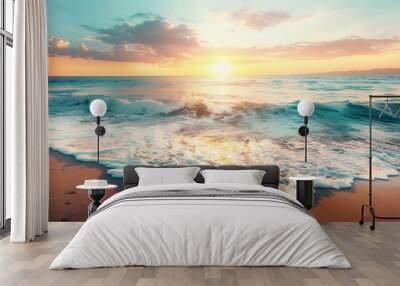 Morning beach landscape Wall mural