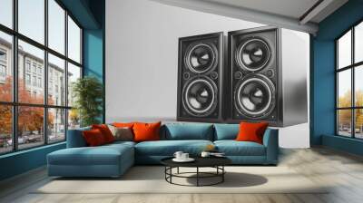 2 1 Subwoofer system with loudspeakers isolated on a white background Wall mural