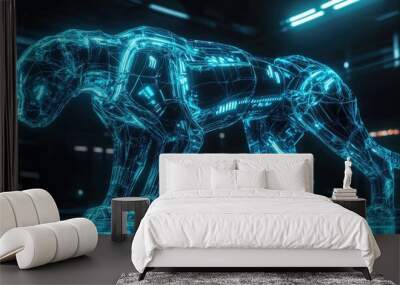 A 3D illustration of a standing cyber dog Wall mural