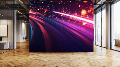 Abstract high speed light glare effect Futuristic technology showcasing dynamic movement and velocity Wall mural