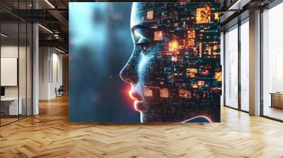 Artificial intelligence fuels extensive data and worldwide insights Wall mural