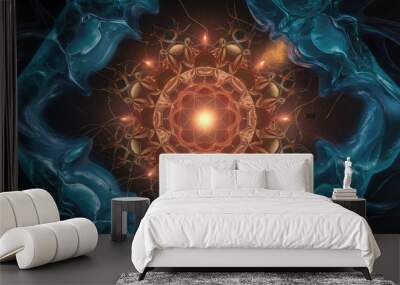 Elegant Futuristic Carbon Organic Geometric Background | High-Quality 3D Abstract Rendering Wall mural