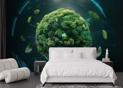 Promote environmental advancement by initiating green innovation initiatives that enhance sustainable technologies and practices for a more eco-friendly future. Wall mural