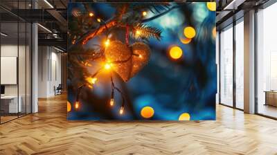 The glimmer of a kind heart in the glow of holiday lights Wall mural