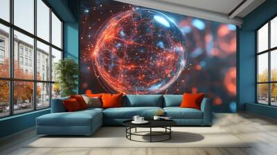 The idea of leveraging AI technology to enhance the management of a thriving business Wall mural