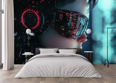 Vintage cyborg girl concept Wall mural