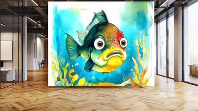 fish in the aquarium Wall mural