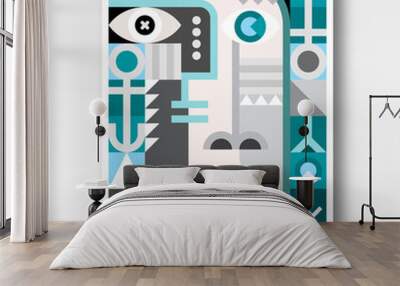 Abstract Art Geometric Portrait Wall mural