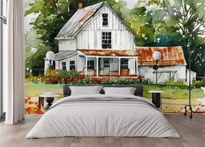 house in the woods Wall mural