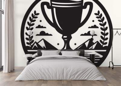 Trophy or Crest silhouette vector illustration Wall mural