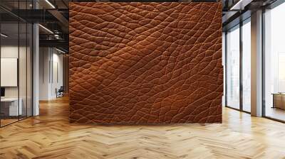 Seamless high quality calfskin dyed deep brown texture, realistic patterns, natural colors, soft lighting, high resolution Wall mural