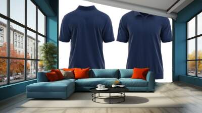 Polo shirt Short Sleeve with Rib collar cuff and waistband ( Navy ) Wall mural