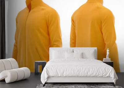 Sweatshirt Full zip Raglan Sleeve With collar and cuff with pocket color Orange Wall mural