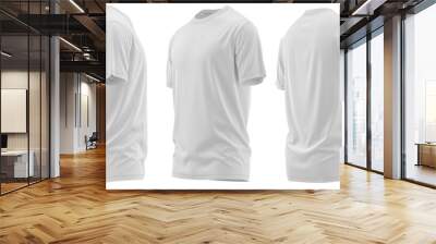 T-Shirt Short Sleeve Men's. For mockup ( 3d rendered / Illustrations) front and back White Wall mural