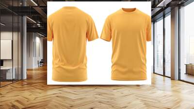 T-Shirt Short Sleeve Men's. For mockup ( 3d rendered / Illustrations) front and back Yellow Wall mural