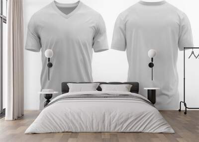 T-shirt V-neck  Short sleeve. With knit jersey fabric and rib neck texture ( 3d rendered ) Wall mural