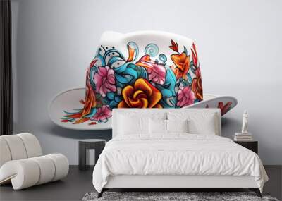 Sleek and stylish modern hat, a fashionable headwear accessory with an elegant design, perfect for a chic and contemporary style Wall mural