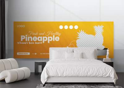 Fresh and healthy fruits Facebook cover design Wall mural