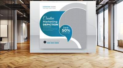 Modern Social square web banner for social media post template design, Facebook Post, Instagram Post template Wall mural