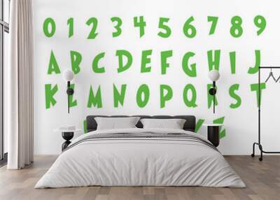 Grinch Vector Font For Christmas Wall mural