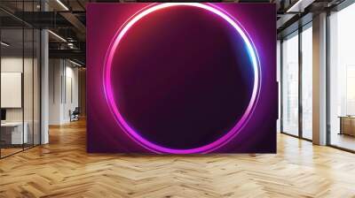 A glowing neon circle frame on dark background vector illustration design with gradient color, light and shadow effect Design element for your presentation or advertisement template Vector Illustratio Wall mural