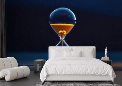 An hourglass where the sand forms integral signs as it falls, time concept linked to calculus, Time and mathematics, Symbolic calculus Wall mural