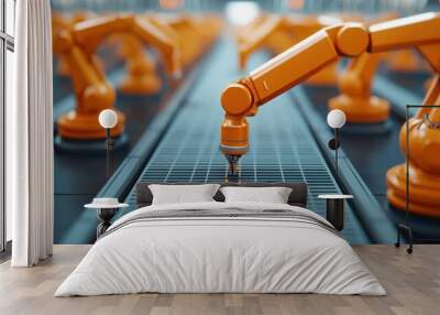 Smart factory with automated assembly lines and real-time quality control, Smart Factory, Tech in production Wall mural