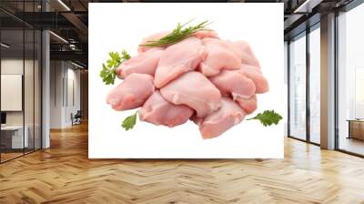 Raw chicken meat isolated on transparent background. PNG file, cut out Wall mural