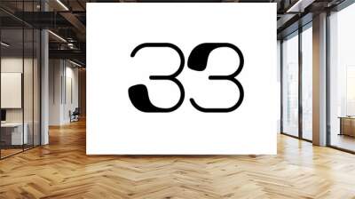 The number 33 logo design is simple and elegant. Wall mural