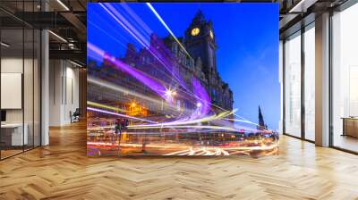 Edinburgh at night scene with Speed of Lights Wall mural