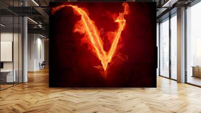 Fire letter V Wall mural