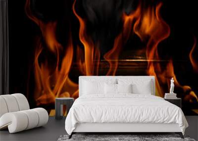 piano in flames Wall mural