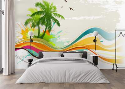 Tropical background Wall mural