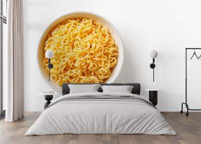 Bowl Of Instant Noodles isolated on white background Wall mural