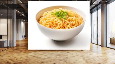 Bowl Of Instant Noodles isolated on white background Wall mural