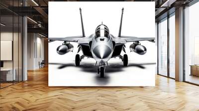 Front view Fighter jet plane. isolated on white background Wall mural