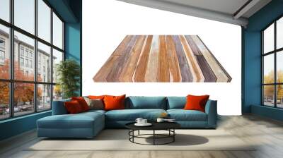 wooden table on white background Wall mural