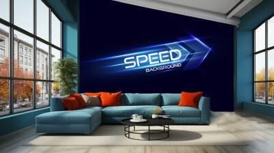 Abstract modern speed light arrow effect on black background vector illustration. Wall mural