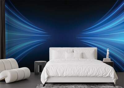 Modern abstract high-speed  light motion effect on black background. vector illustration. Wall mural