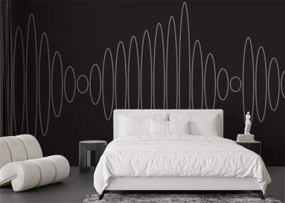 Isolated sound wave audio vector Wall mural