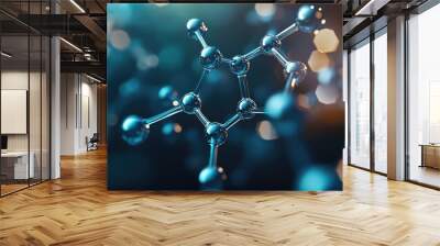 3D illustration of an abstract molecular structure Wall mural